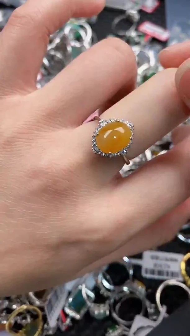 银S925镶嵌戒指翡翠777       1