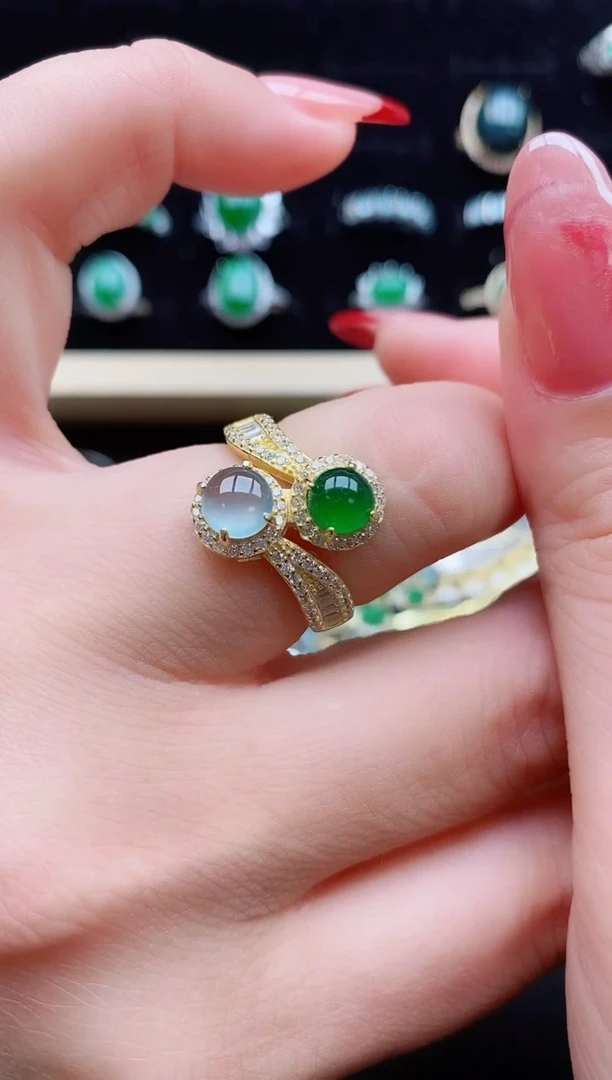 【闪购商品】翡翠戒指银S925镶嵌32132