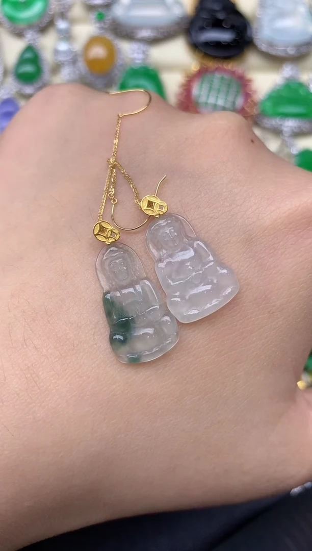 颈饰18K金镶嵌翡翠113-翡翠雪姐天天见