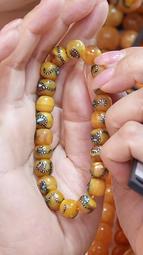 蜜蜡颈饰未镶嵌7661天然蜜蜡珠宝奇石云端妖孽全部保真