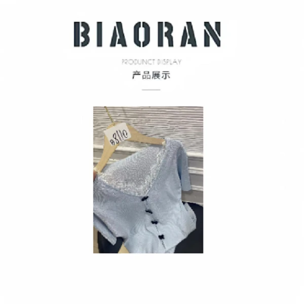 BIAORAN/标冉2025春季新款休闲百搭针织上衣8110