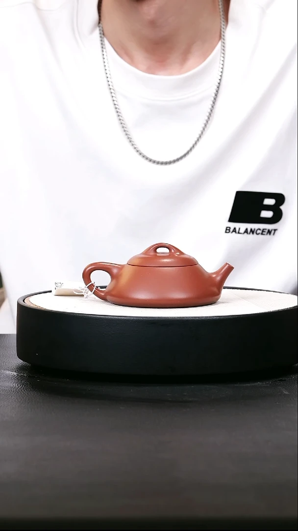 茶壶紫砂红皮龙石瓢