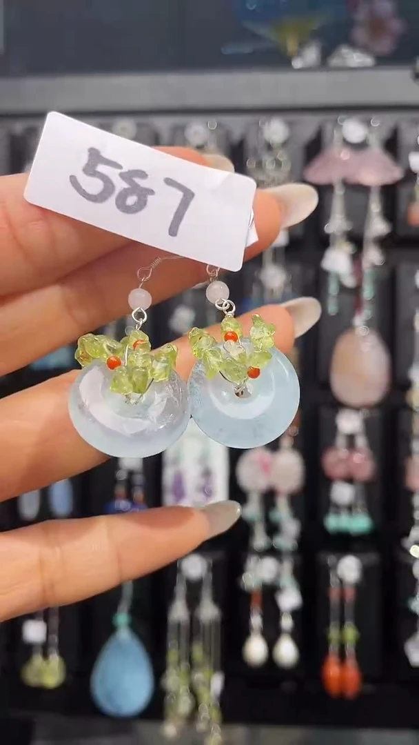 银S925镶嵌耳饰紫晶喜欢拍微瑕