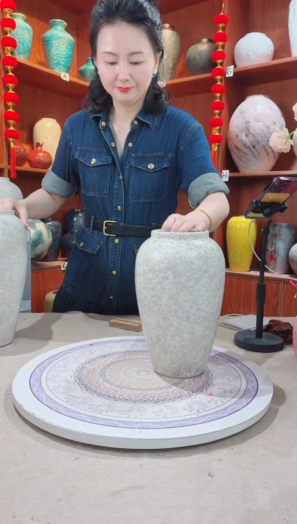 瓶陶瓷花瓶 无花 茶白中号