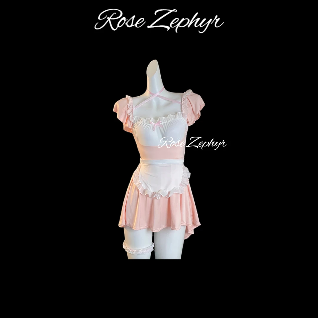 心恋  粉系蕾丝木耳花边吊带可爱cosplay兔娘服氛围感