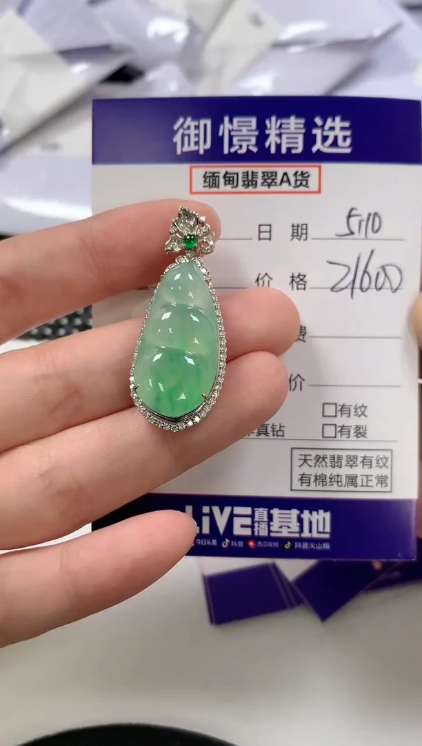 翡翠18K金镶嵌颈饰26
