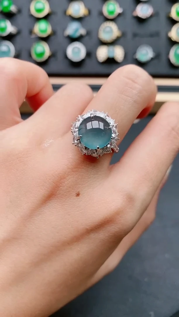 【闪购商品】翡翠戒指银S925镶嵌1111