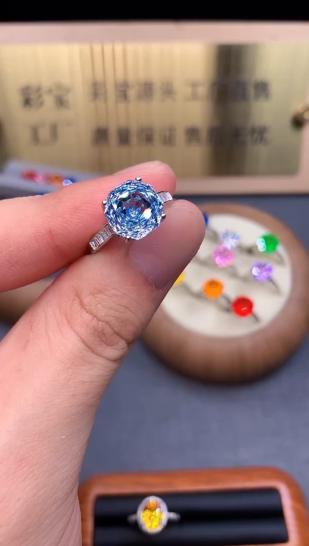 海蓝宝石戒指银S925镶嵌5564