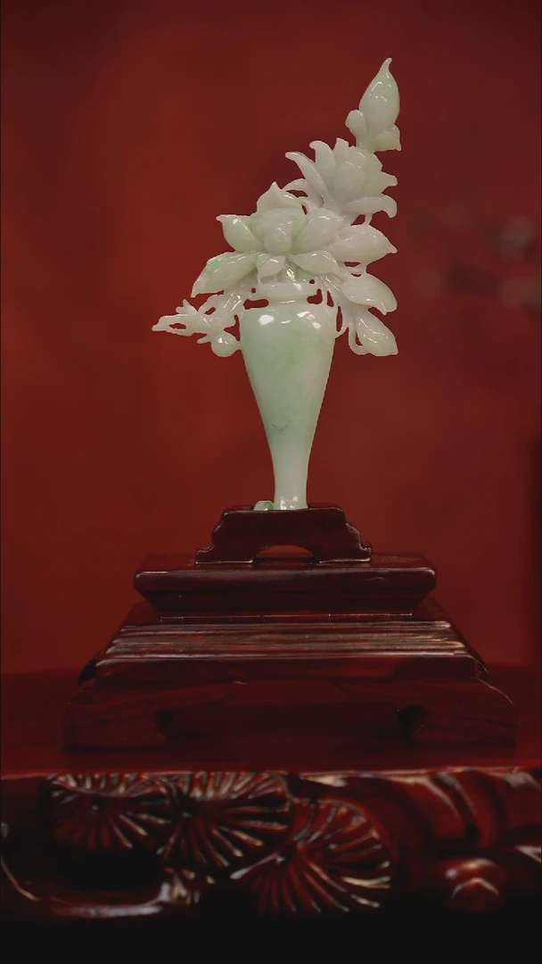 未镶嵌摆件翡翠一品青莲