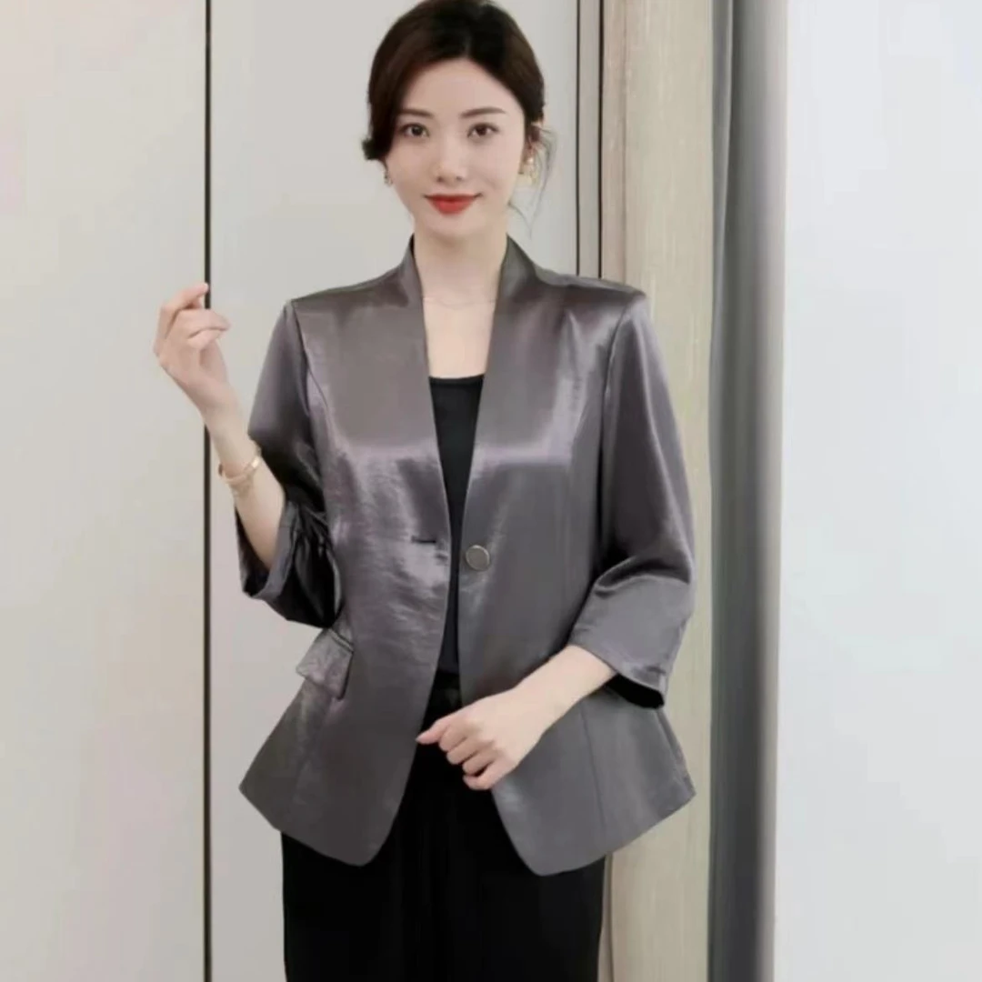 中国风常规款女西装休闲百搭韩版夏季薄款