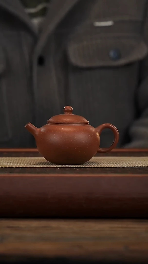 茶壶紫砂微瑕红降坡圆柱170容量