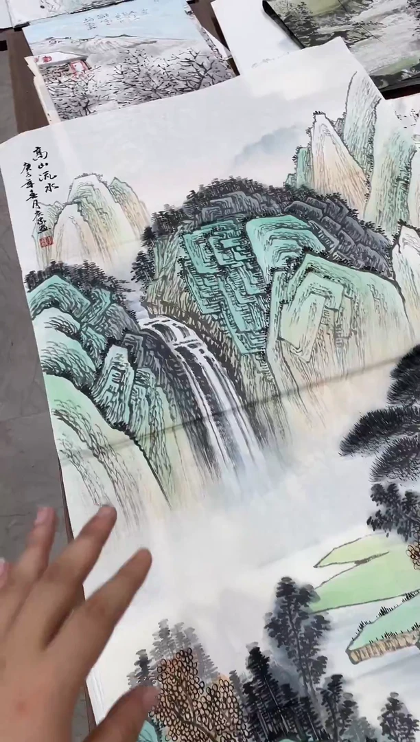 国画阿豪专属链接-高山流水中堂带证书