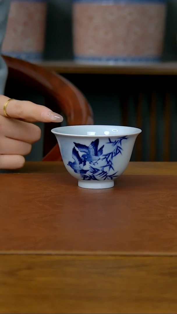 【闪购商品】陶瓷双羽齐鸣铃铛杯    