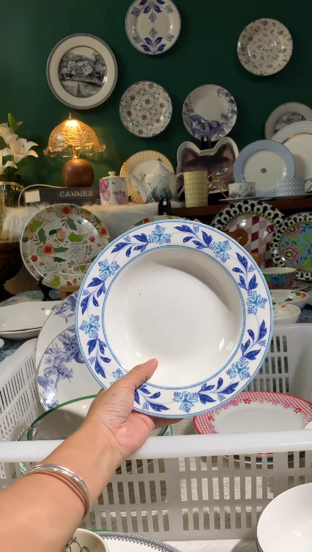 瓷片陶瓷原单CC133餐具1个汤盘