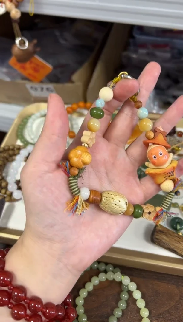 吊坠菩提根/象牙果多宝菩提星星人多宝编制款挂件[0826]