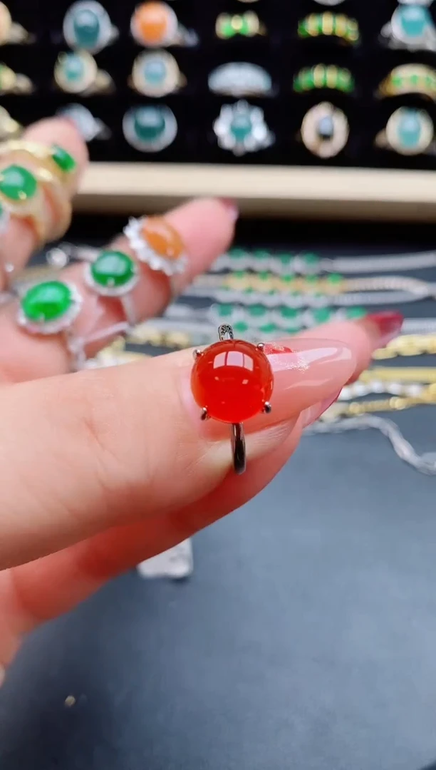 【闪购商品】玛瑙/玉髓戒指银S925镶嵌508050