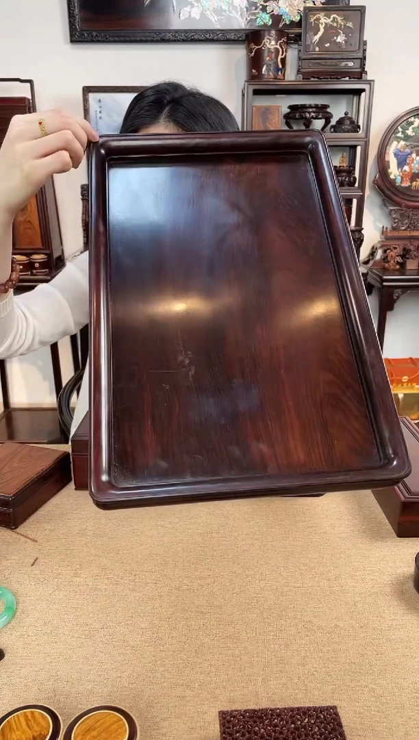 红酸枝木类成套家具独板托盘
