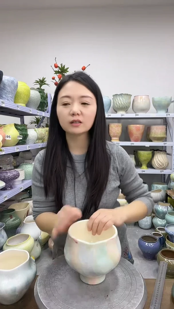 12.5陶瓷花盆直播链接高.    13  口    12