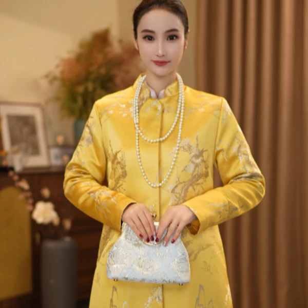 2025春季新款【小芽枝头风衣】新中式国风古韵提花刺绣外套HS24890