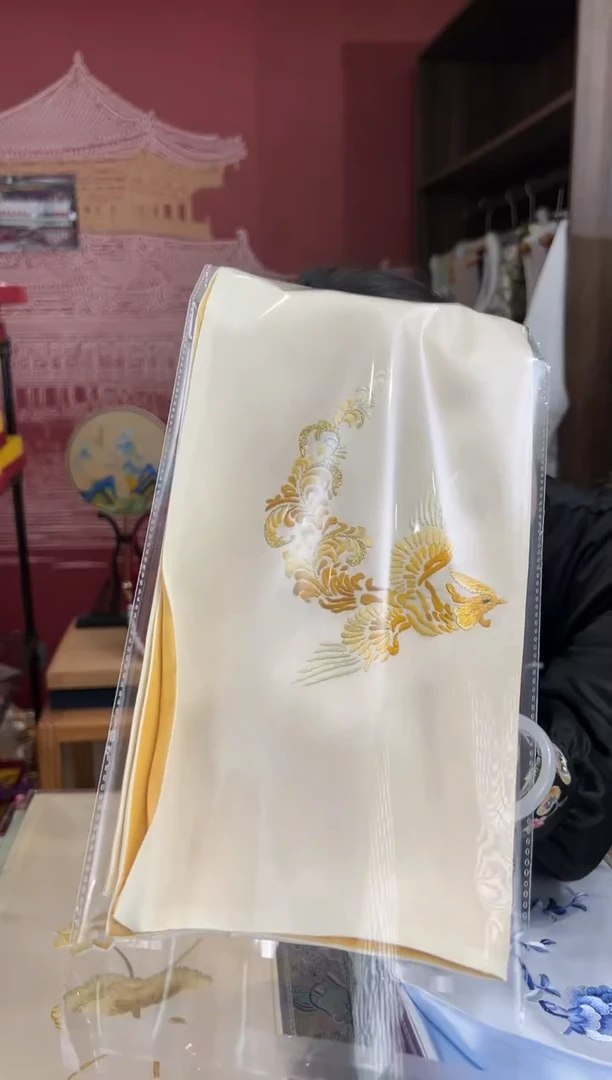 【闪购商品】刺绣苏绣100桑蚕丝丝巾