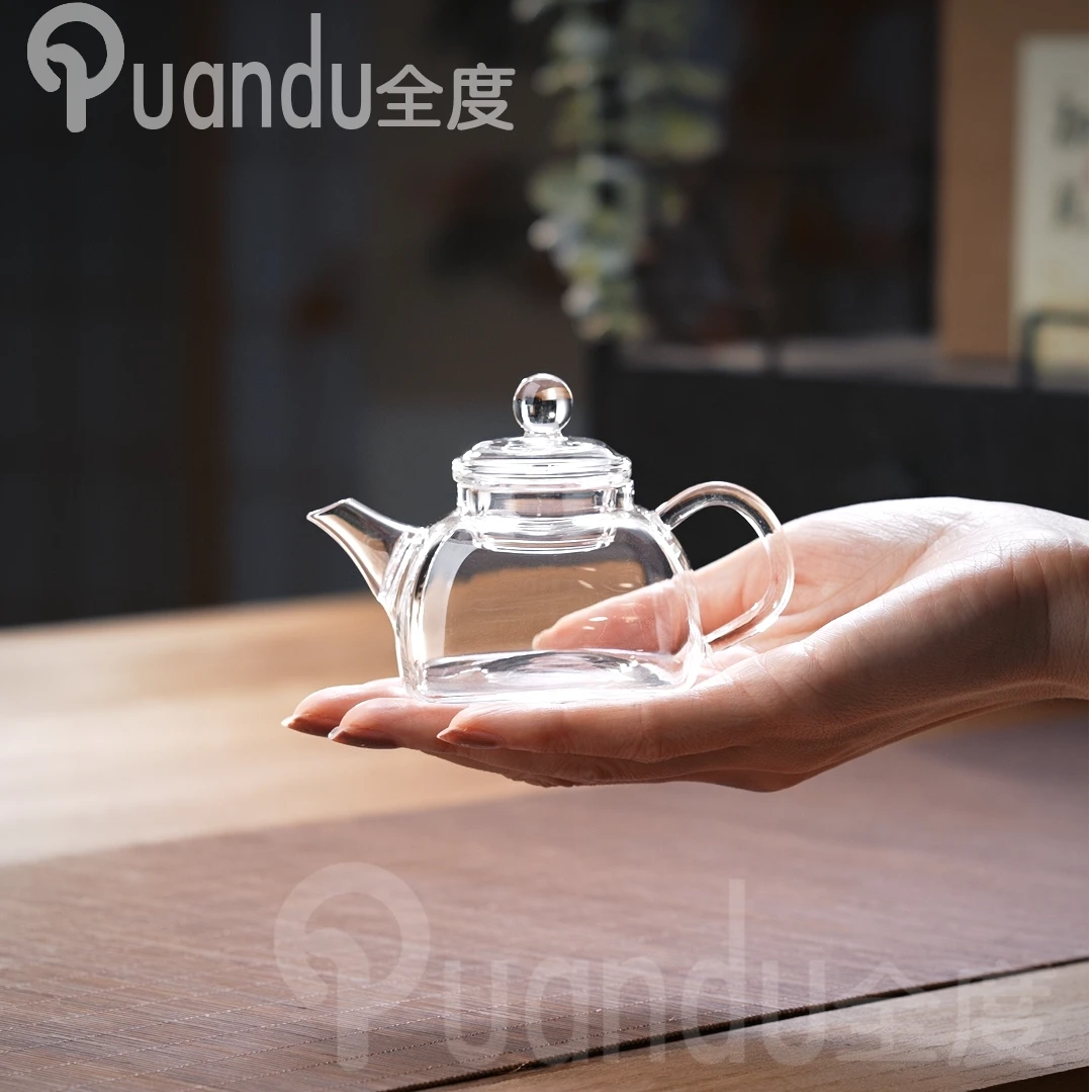 耐高温玻璃小茶壶精致手工泡茶器加厚耐热绿茶专用壶带过滤花茶壶