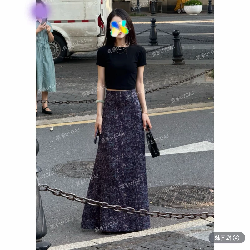 复古国风新中式提花半身裙女春夏季高腰显瘦高级感气质长裙子套装