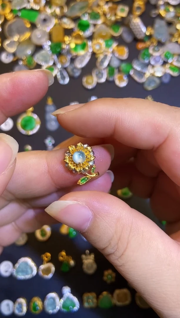 吊坠(不含链)银S925镶嵌翡翠1