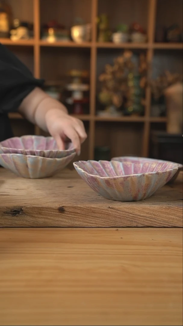 0748紫色系列的8英寸贝壳盘1个