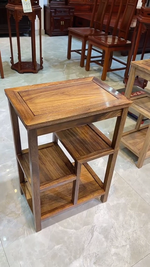 黑酸枝木类成套家具紫*拉原木色置物架45*30*65