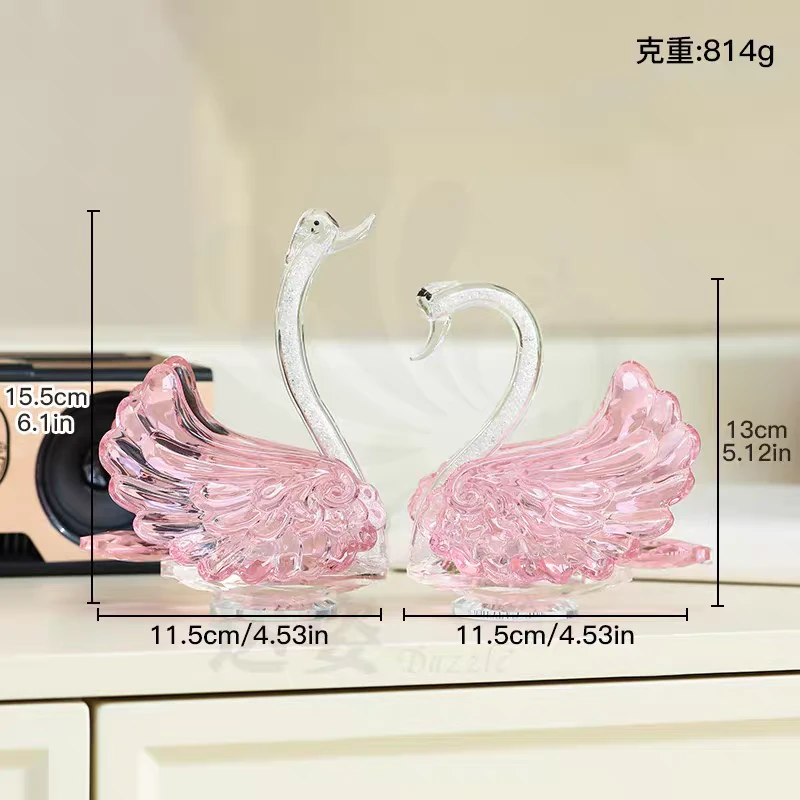 S 送礼水晶天鹅摆件生日订婚结婚新婚礼物女生新人闺蜜礼盒装装饰
