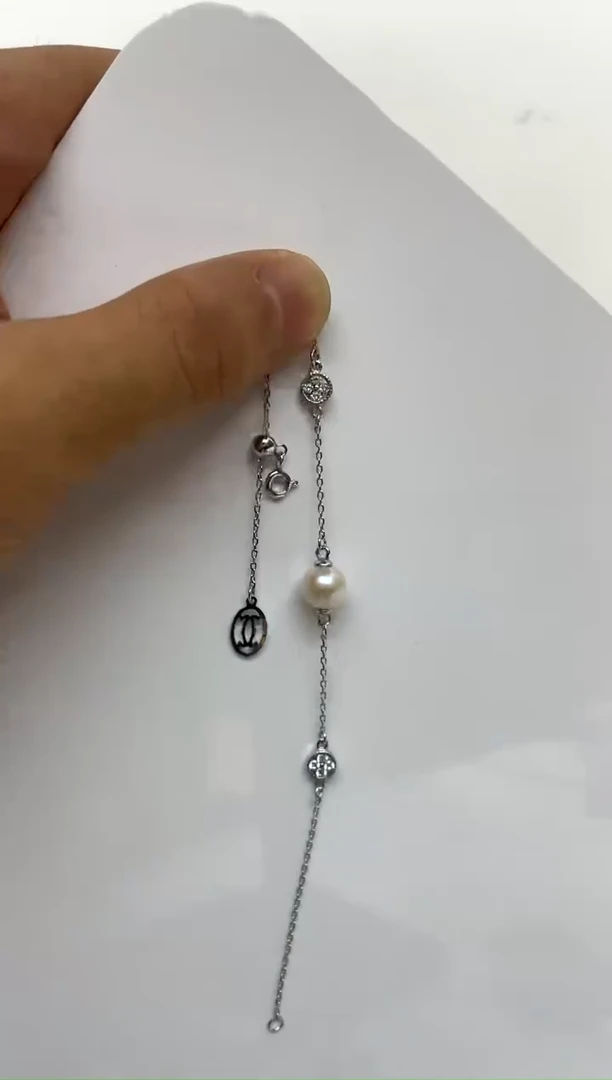 银S925镶嵌手绳海水珍珠8-9