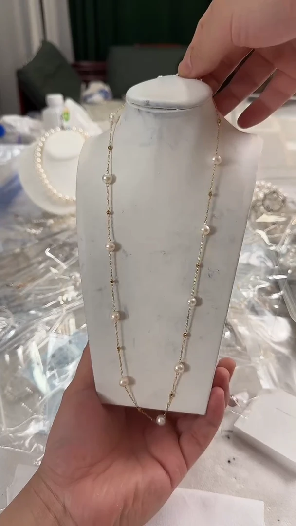 毛衣链未镶嵌淡水珍珠7-8mm 孤品