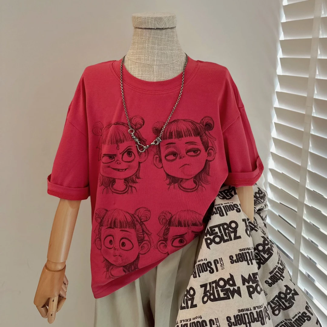 小众色系 哪吒儿童短袖 男童 女童T恤