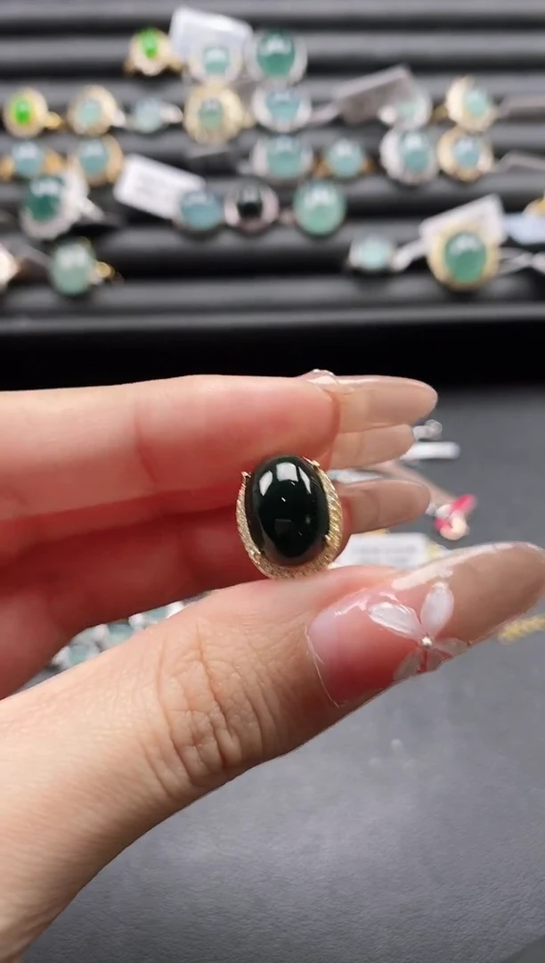 【闪购商品】翡翠戒指银S925镶嵌1111