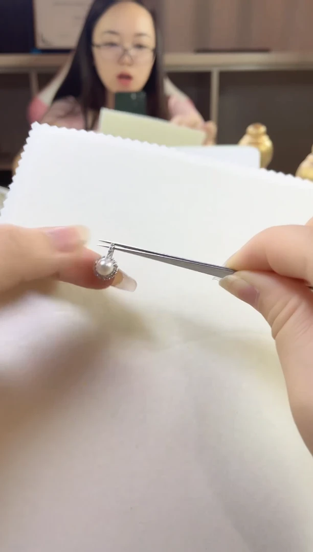 吊坠(不含链)银S925镶嵌海水珍珠吊坠