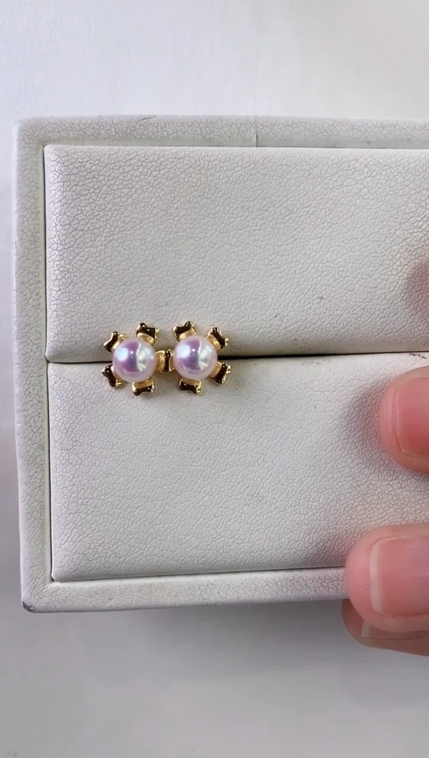 【闪购商品】海水珍珠耳饰18K金镶嵌5.5-6Akoya海水珍珠耳饰