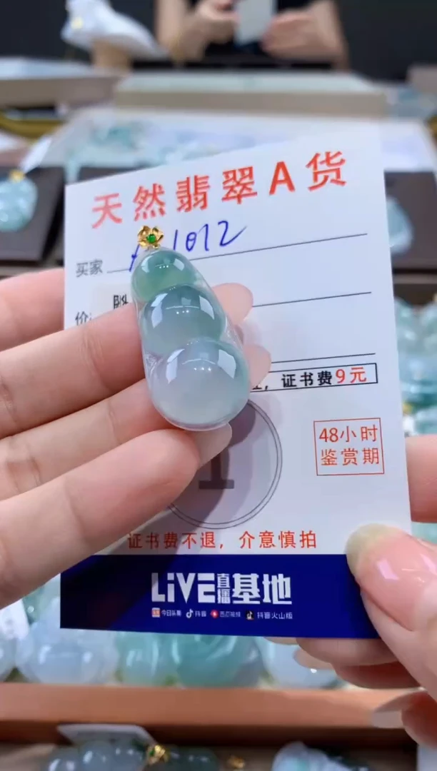 颈饰18K金镶嵌翡翠天然缅甸a货翡翠