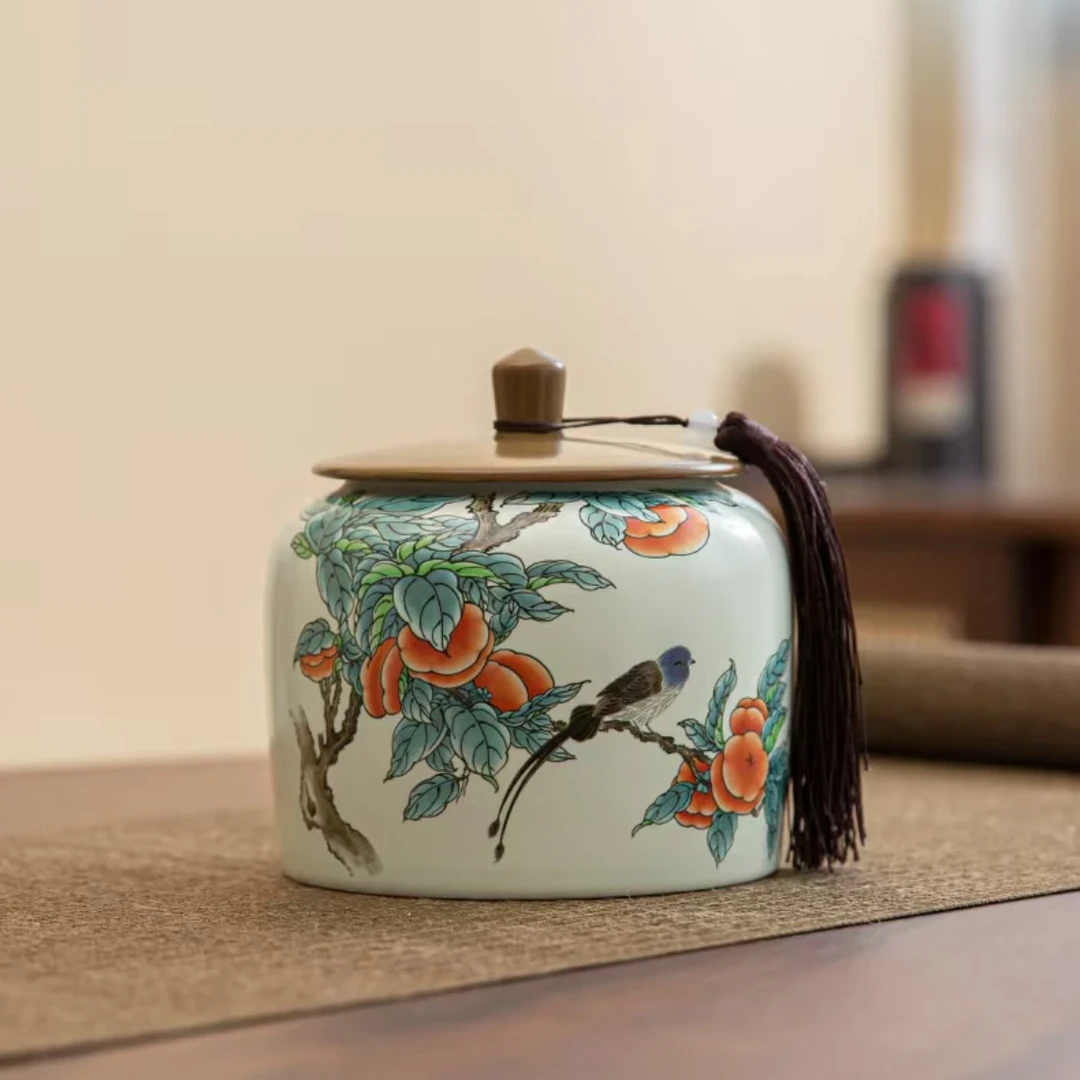 大海茶器@@YS587-喜上眉梢茶叶罐