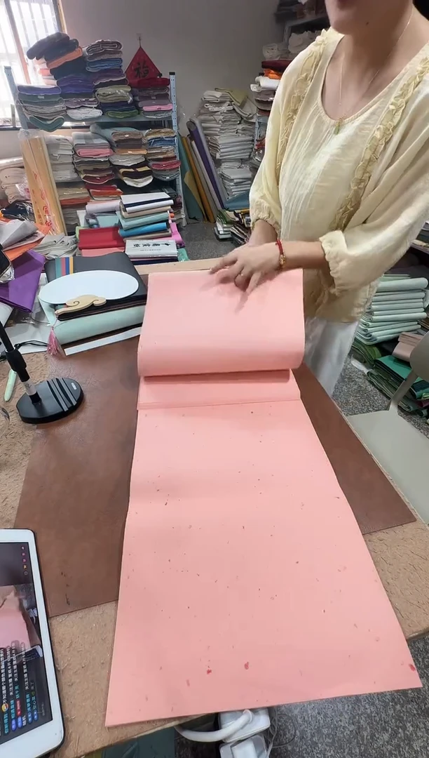 34*138粉色珠光桃花宣50张