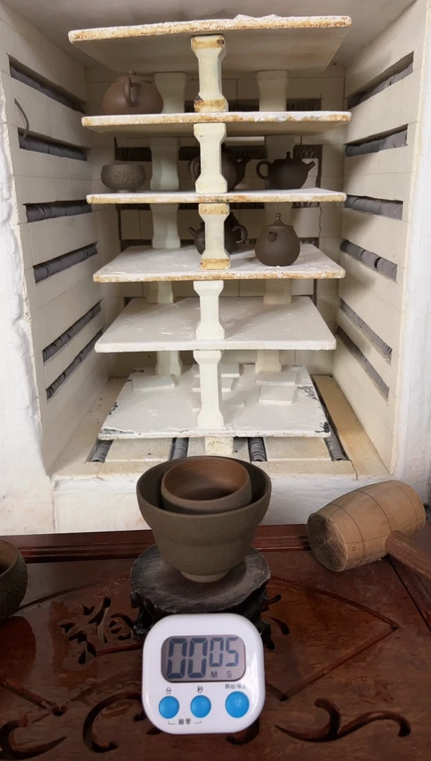 【闪购商品】冰碛岩陶制手工大小葫芦杯2个