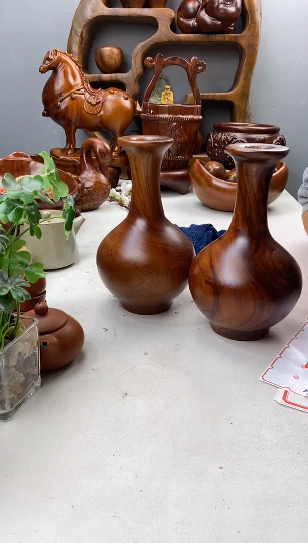 香樟木37香樟木侘寂花器2个/组/尺寸14*14*23