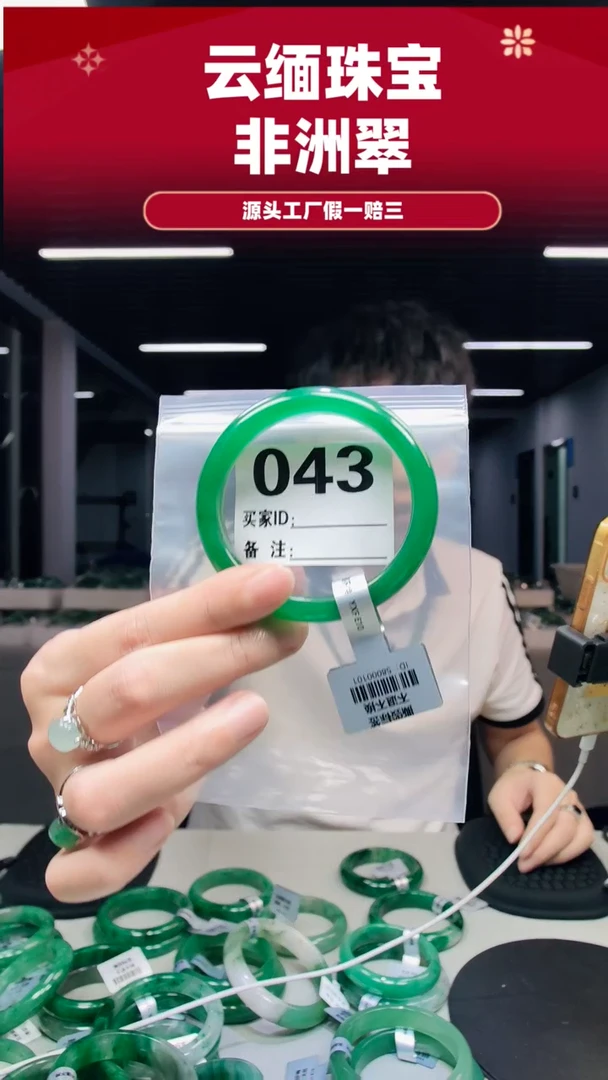 未镶嵌手镯石英质玉（非洲翠）58圈口043