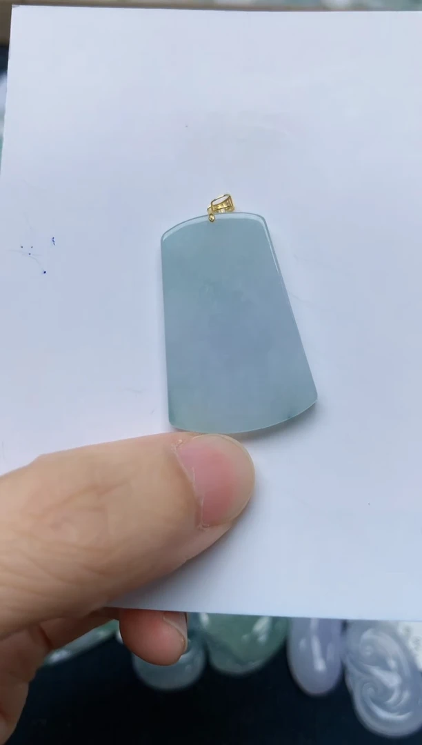 翡翠18K金镶嵌颈饰天然缅甸A货翡翠