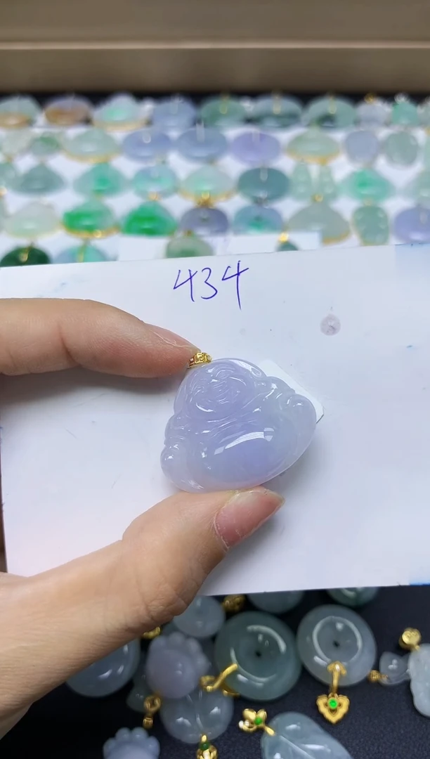 翡翠18K金镶嵌颈饰天然自然緬甸A貨翡翠
