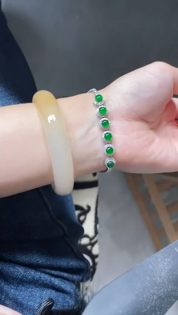 银S925镶嵌戒指翡翠51511