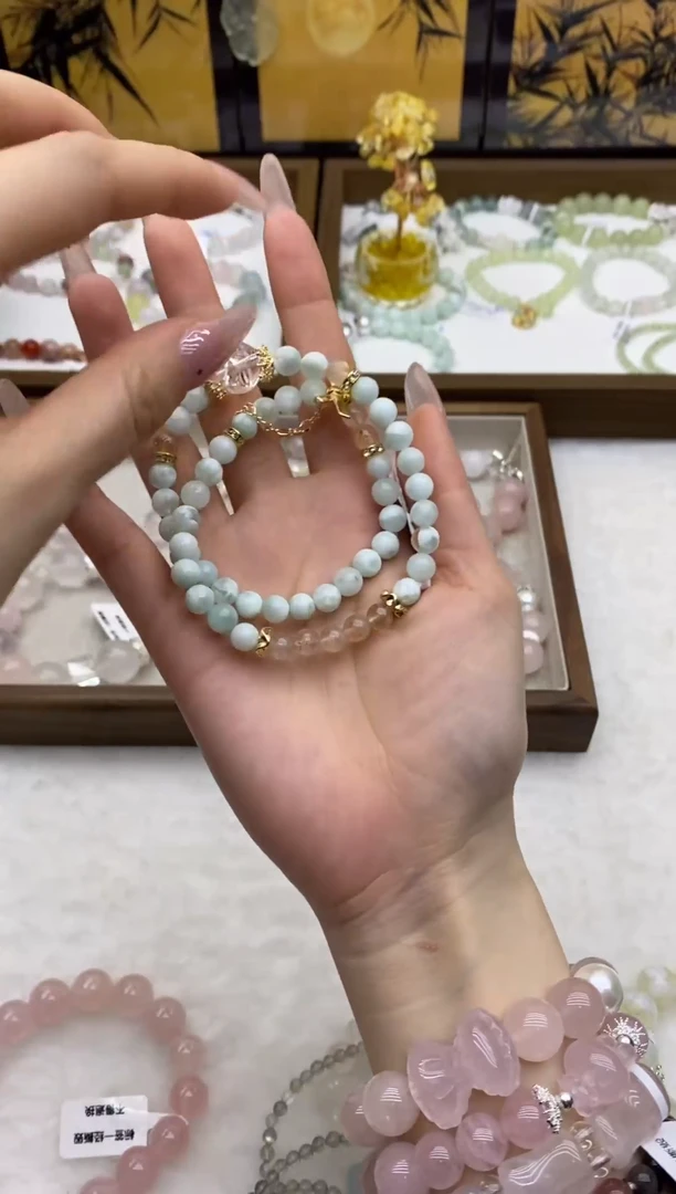 【闪购商品】水晶手链未镶嵌海纹石双圈