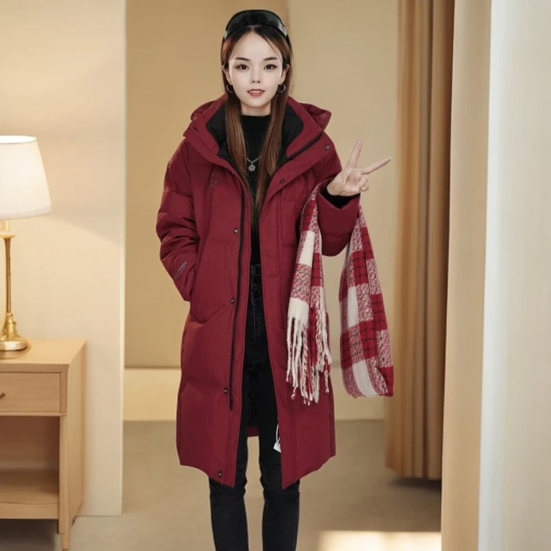 2025新款羽绒服女冬季加厚休闲百搭显瘦中长款小个子2