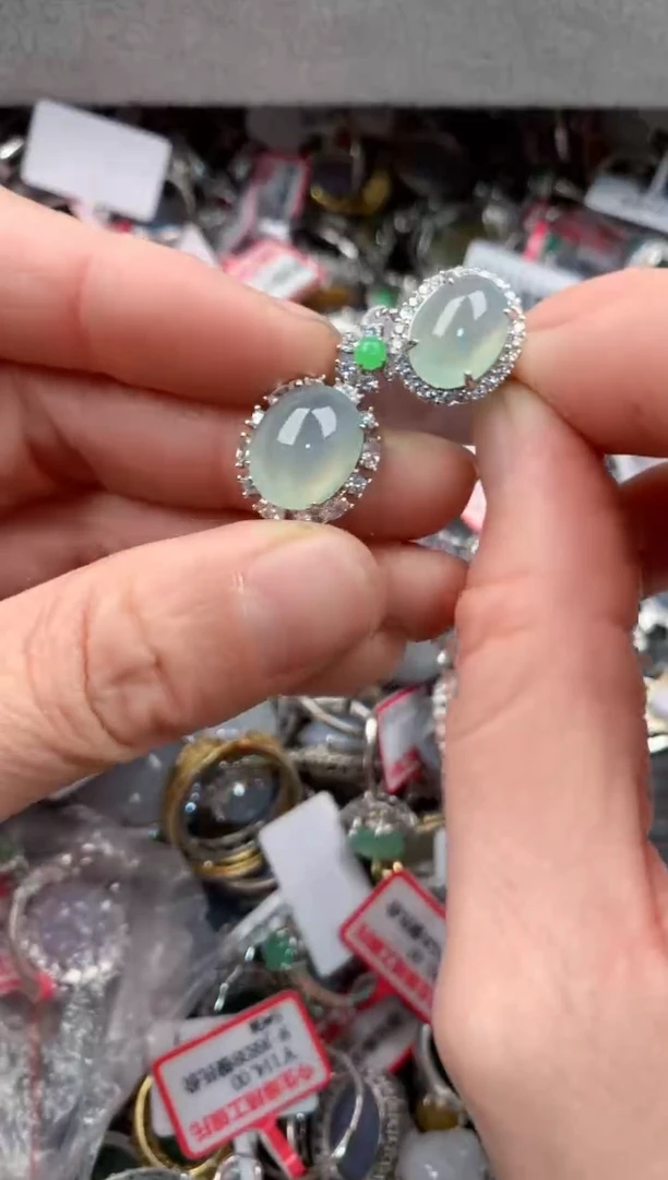 银S925镶嵌戒指翡翠777   10