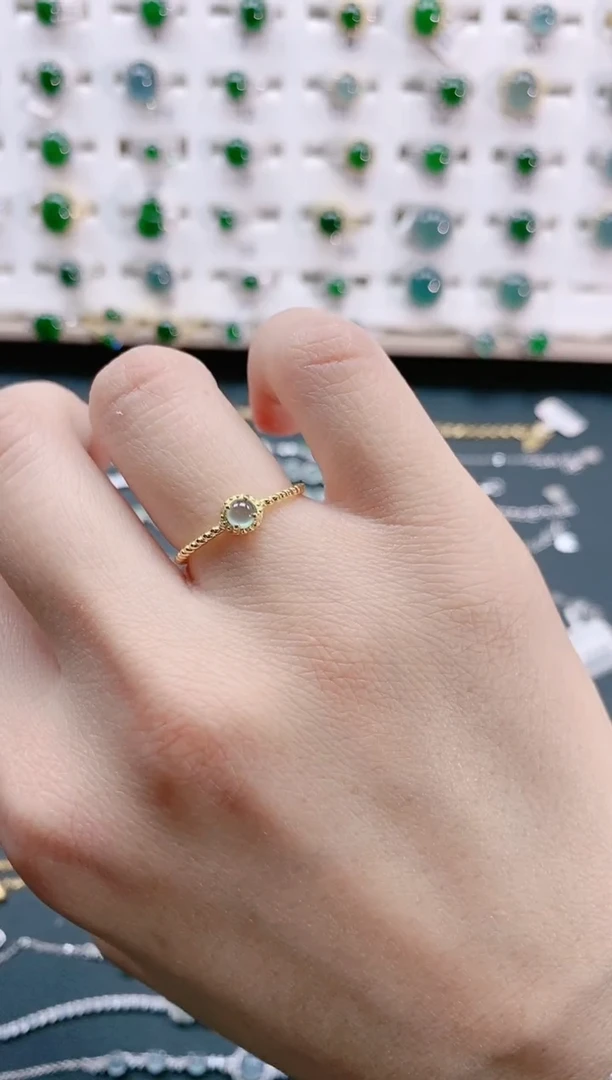 【闪购商品】翡翠戒指银S925镶嵌天然翡翠