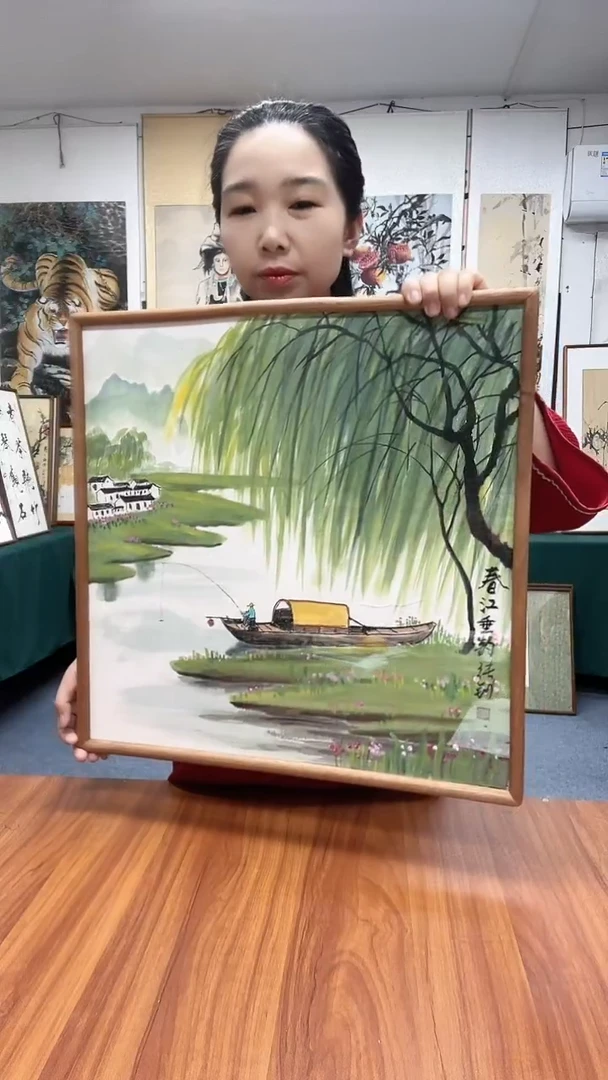 国画52*52实木画框顺丰包邮手绘
